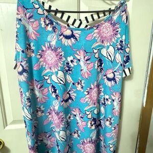 Boutique Floral Women's Blouse in Blue and Pink